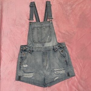 H&M Denim Distressed Overalls